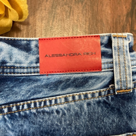 Alessandra Rich Denim High Rise Mini Skirt - Picture 5 of 8